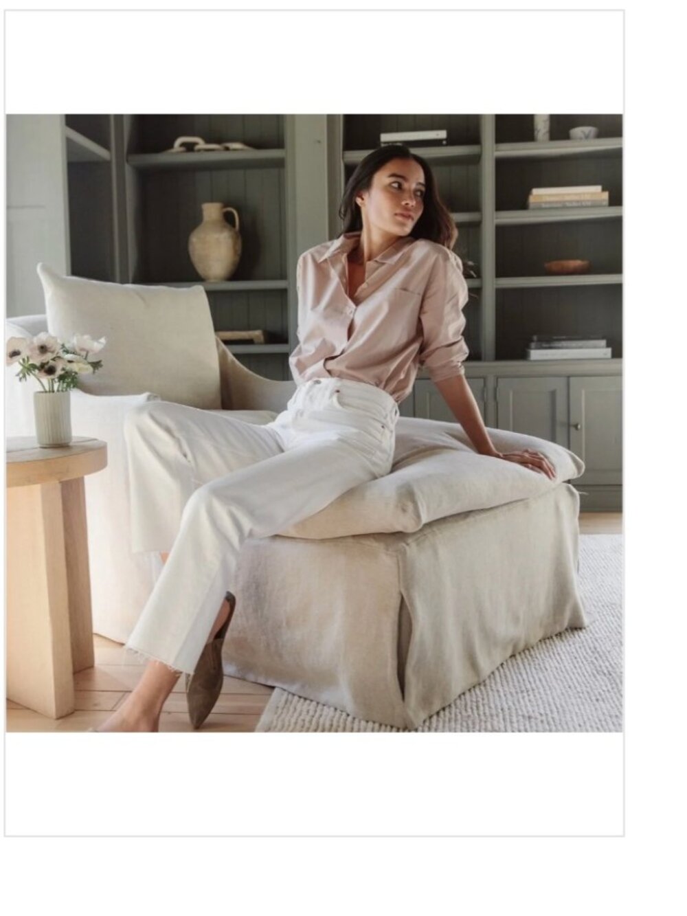 Jenni Kayne The Boyfriend Shirt (Sz M) Oversized Button Down Blush- READ - FLAW